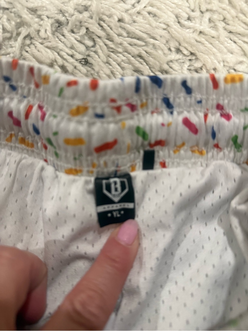 Kids White Ice Cream Cone Print Shorts with Colorful Sprinkles - Picture 3 of 3